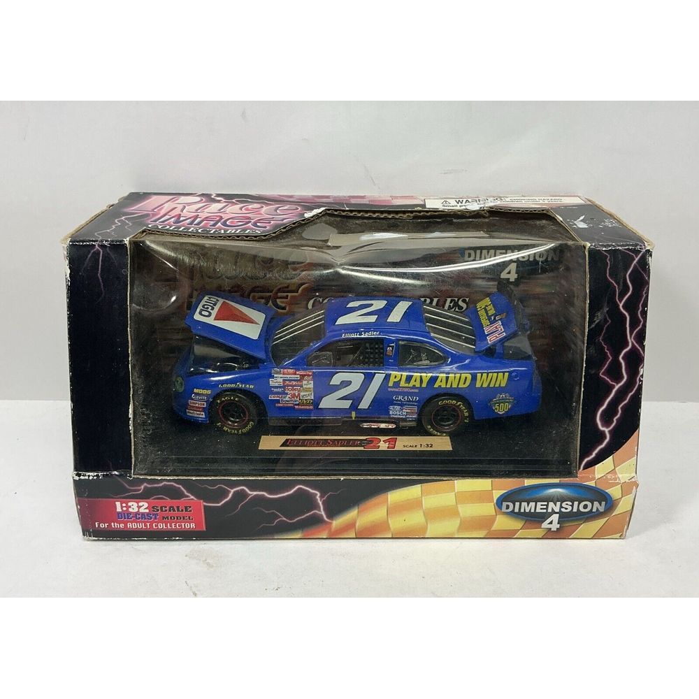 Vintage Race Image Elliott Sadler #21 NASCAR Citgo Car 1:32 Scale Die-cast Blue